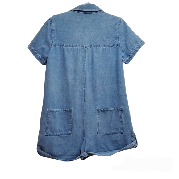 Lumière Lightwashed Distressed Denim Romper - Picture 12 of 12